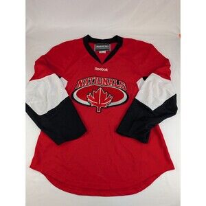 Adult M Reebok AAA Ottawa Nationals #34 Red Hockey Jersey Sweater Medium